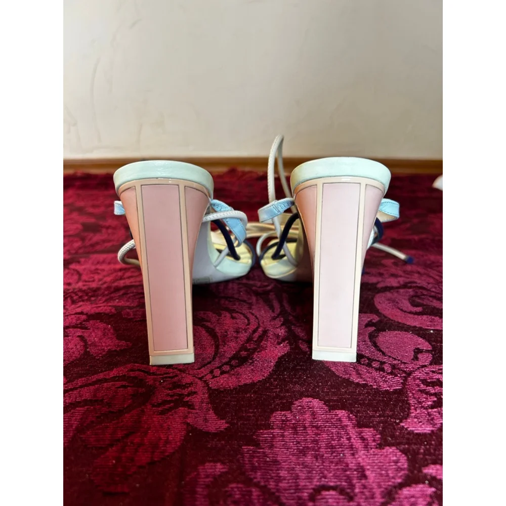 Kat Maconie Heels Size 10 White Pink Blue